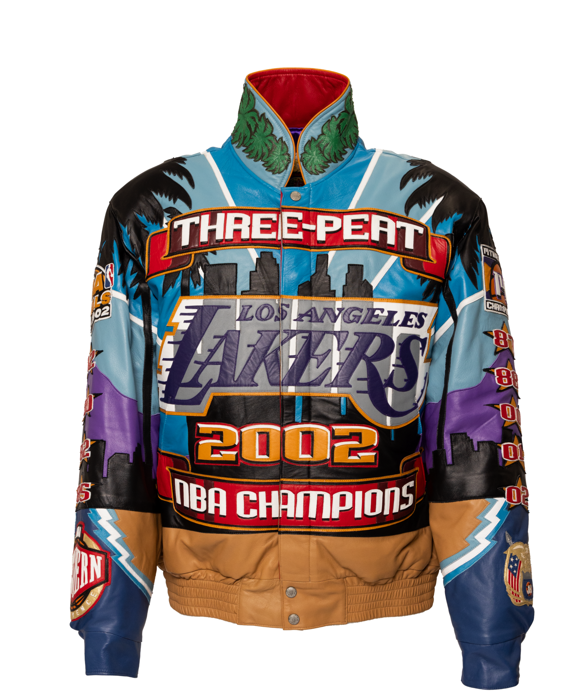 Lakers 2002 3-Peat NBA Championship Genuine Leather Jacket – Jeff