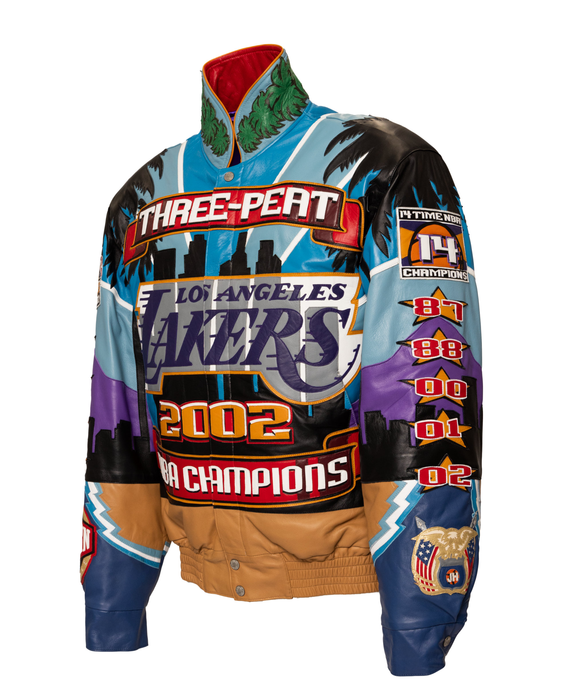 Lakers 2002 3-Peat NBA Championship Genuine Leather Jacket – Jeff